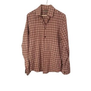 Express Men Red/Purple Plaid Button up Shirt S.